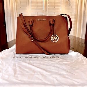 Michael Kors Sutton Satchel in Luggage.